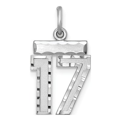 Sterling Silver Number 17 Charm