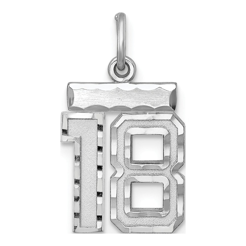 Sterling Silver Number 18 Charm