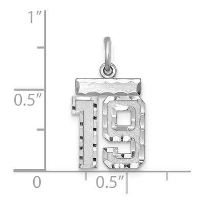 Sterling Silver Number 19 Charm – view 4