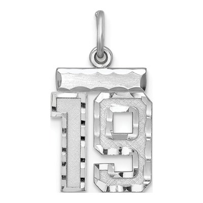 Sterling Silver Number 19 Charm
