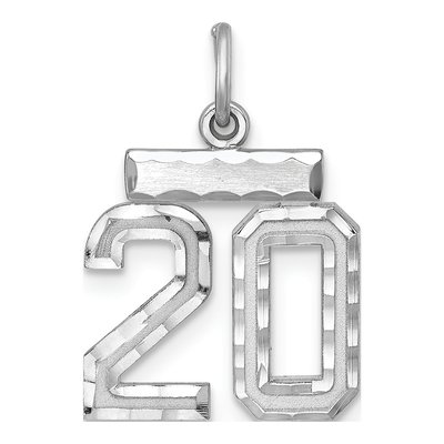 Sterling Silver Number 20 Charm
