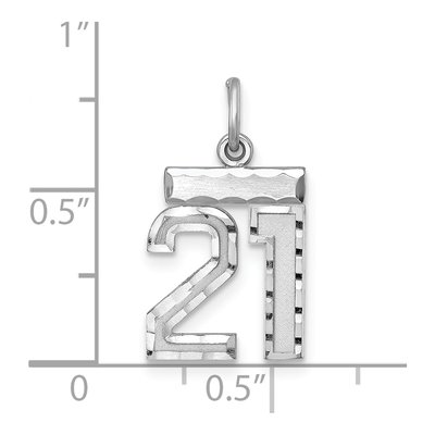 Sterling Silver Number 21 Pendant – view 4