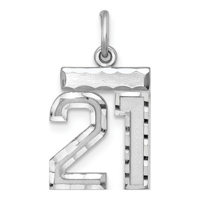 Sterling Silver Number 21 Pendant
