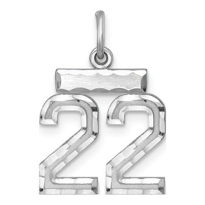 Sterling Silver Number 22 Charm