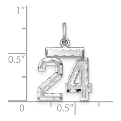 Sterling Silver Number 24 Charm – view 4