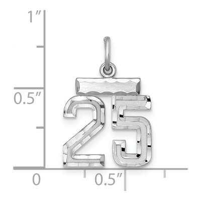 Sterling Silver Number 25 Charm – view 4