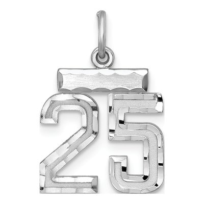 Sterling Silver Number 25 Charm