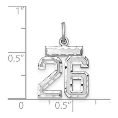 Sterling Silver Number 26 Charm – view 3