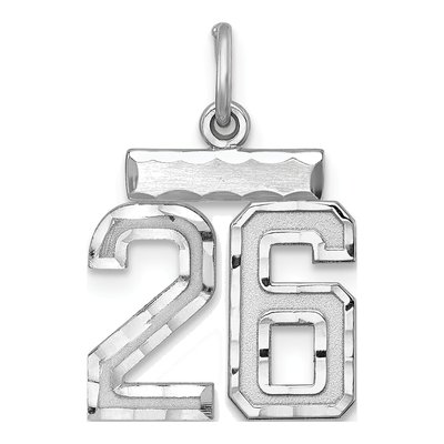 Sterling Silver Number 26 Charm