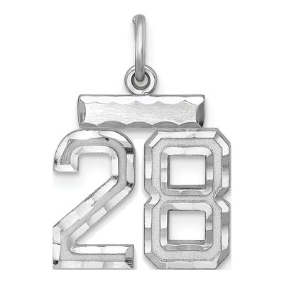 Sterling Silver Number 28 Charm