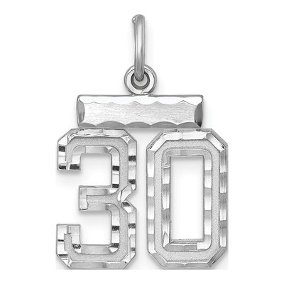 Sterling Silver Number 30 Charm