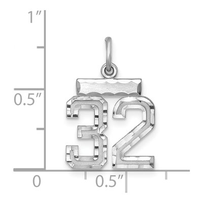 Sterling Silver Number 32 Charm – view 4