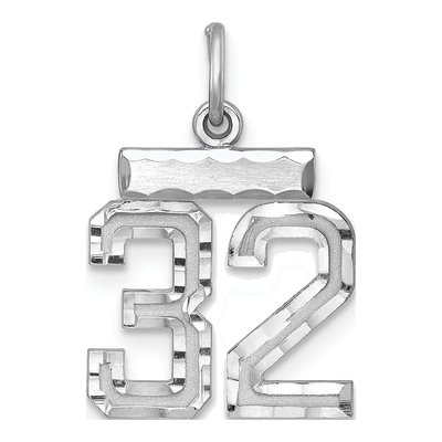 Sterling Silver Number 32 Charm