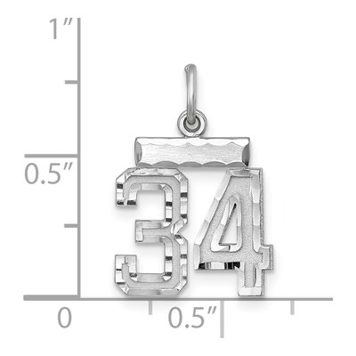 Sterling Silver Number 34 Charm – view 4