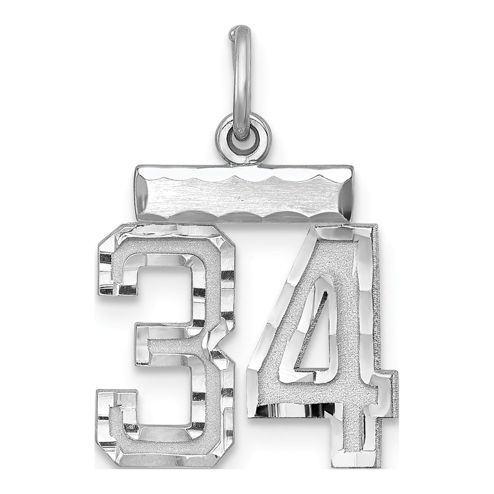 Sterling Silver Number 34 Charm