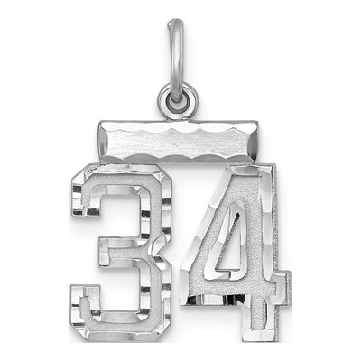 Sterling Silver Number 34 Charm