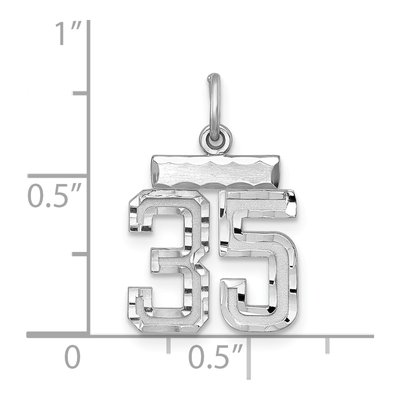 Sterling Silver Number 35 Charm – view 3