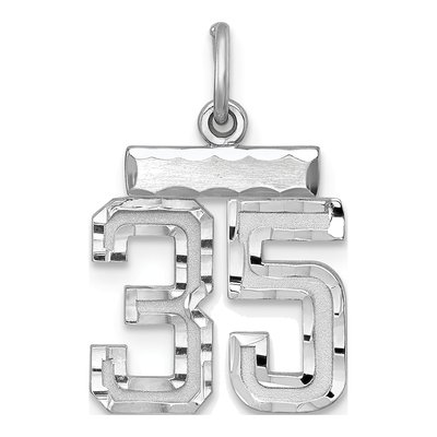 Sterling Silver Number 35 Charm