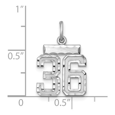 Sterling Silver Number 36 Charm – view 2