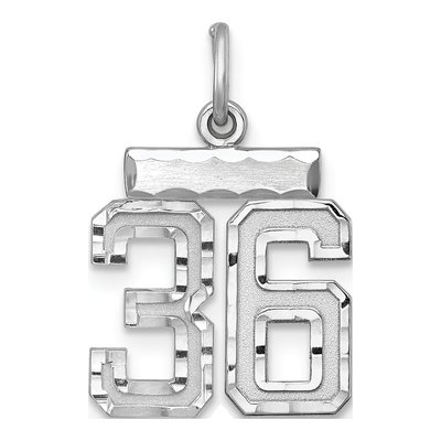 Sterling Silver Number 36 Charm
