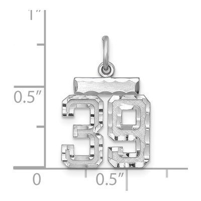 Sterling Silver Number 39 Charm – view 4