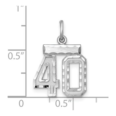 Sterling Silver Number 40 Charm – view 2