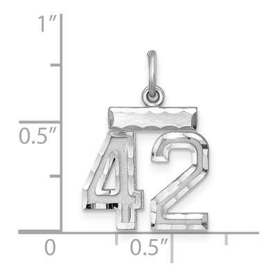 Sterling Silver Number 42 Charm – view 4