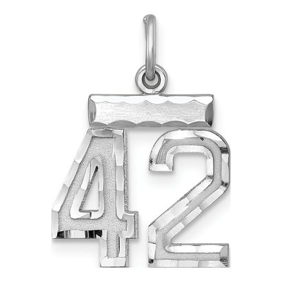 Sterling Silver Number 42 Charm