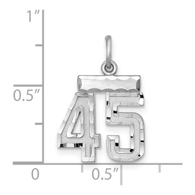 Sterling Silver Number 45 Charm – view 2