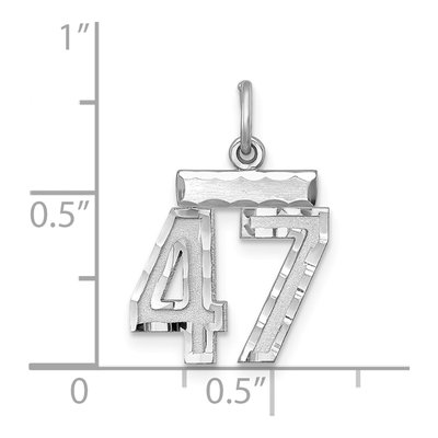 Sterling Silver Number 47 Charm – view 3