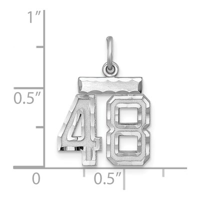 Sterling Silver Number 48 Charm – view 2