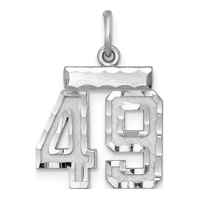 Sterling Silver Number 49 Charm