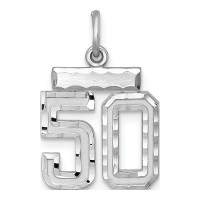 Sterling Silver Number 50 Charm