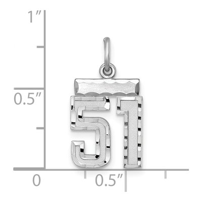 Sterling Silver Number 51 Charm – view 2