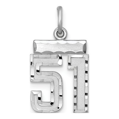 Sterling Silver Number 51 Charm