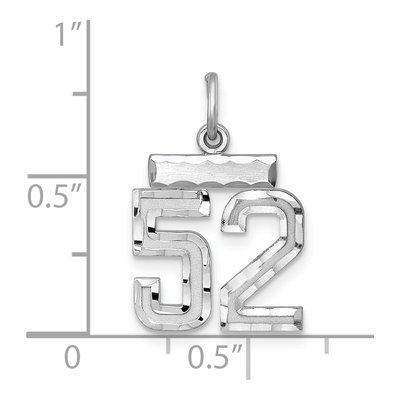 Sterling Silver Number 52 Charm – view 2