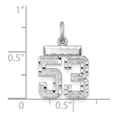 Sterling Silver Number 53 Pendant – view 4
