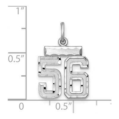 Sterling Silver Diamond-Cut Number 56 Charm – view 2