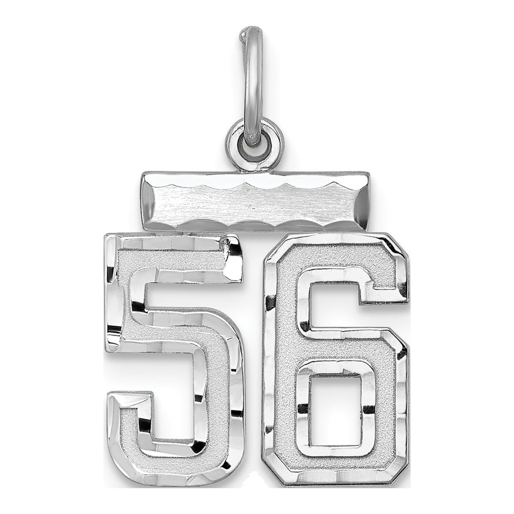 Sterling Silver Diamond-Cut Number 56 Charm