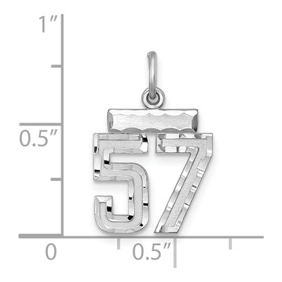 Sterling Silver Number 57 Charm – view 2