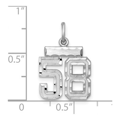 Sterling Silver Number 58 Charm – view 2
