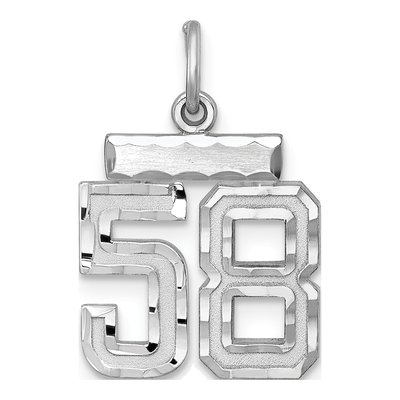 Sterling Silver Number 58 Charm