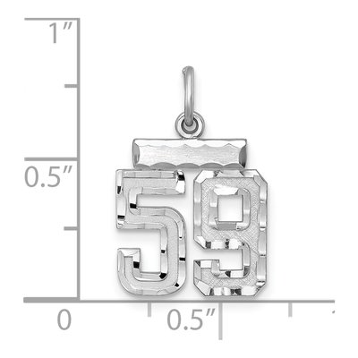 Sterling Silver Diamond-Cut Number 59 Charm – view 2