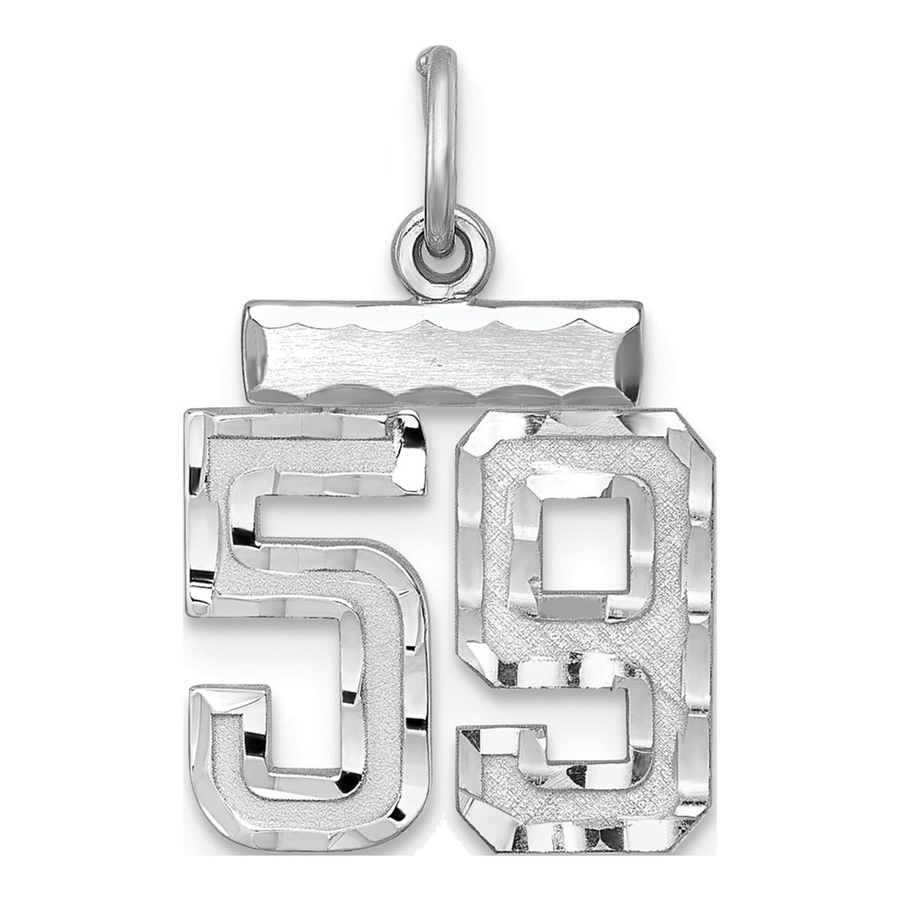Sterling Silver Diamond-Cut Number 59 Charm