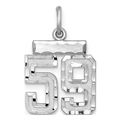 Sterling Silver Diamond-Cut Number 59 Charm