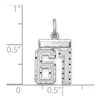 Sterling Silver Diamond-Cut Number 61 Charm – view 2
