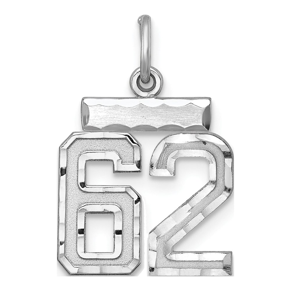Sterling Silver Number 62 Charm