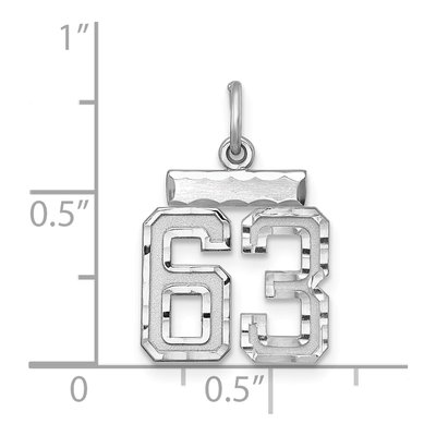 Sterling Silver Number 63 Charm – view 2