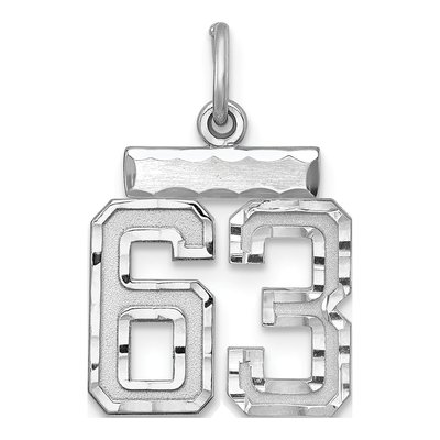 Sterling Silver Number 63 Charm