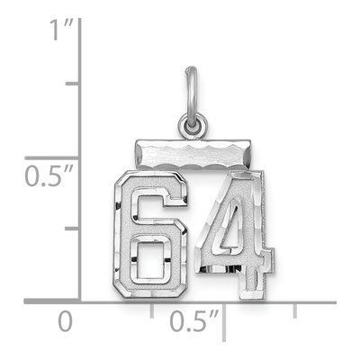 Sterling Silver Number 64 Charm – view 2